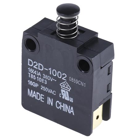 D2D-1002 Omron Door Micro Switch, Plunger, SPST 16 A @ 250 V ac, -25 → +85°C