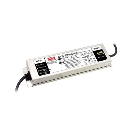 ELG-200-C700A MEAN WELL LED Driver, 300V Output, 200W Output, 700mA Output, Constant Current