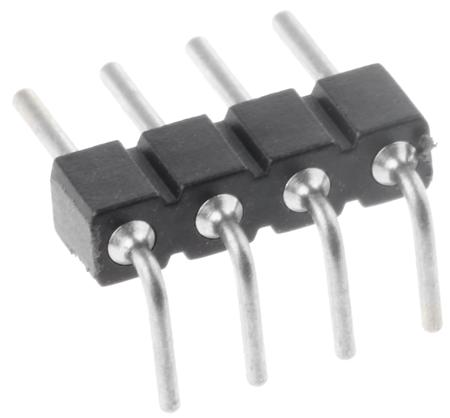 800-80-004-20-001101 Preci-Dip 800 Series Right Angle Through Hole Pin Header, 4 Contact(s), 2.54 mm Pitch, 1 Row, Unshrouded