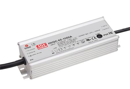 HVGC-65-700B MEAN WELL LED Driver, 9 → 93V Output, 65W Output, 700mA Output, Constant Current Dimmable