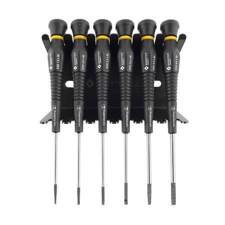 4-610 Bernstein Slotted Screwdriver Sets, 6-Piece, ESD-Safe