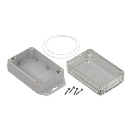 206-9097 RS PRO Light Grey ABS, Polycarbonate Enclosure, IP65, Transparent Lid, 121.4 x 81.6 x 60.2mm