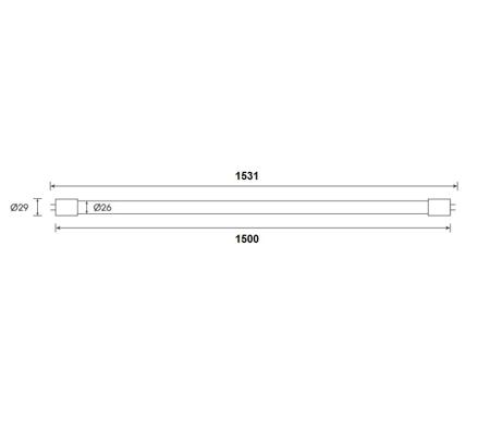 145865 LED T8 1500 G13 24W (58W)2880lm965 EM+AC