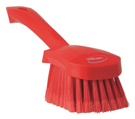 41945 Vikan Soft Bristle White Scrubbing Brush, 270mm bristle length, Polyester, Polypropylene, Stainless Steel bristle