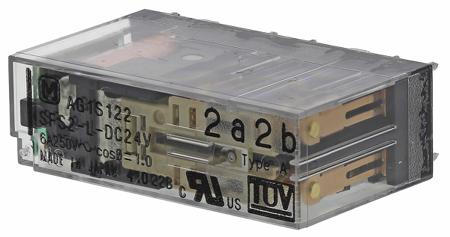 SFS2-L-DC24V Panasonic PCB Mount Force Guided Relay, 24V dc Coil Voltage, 4 Pole, DPDT