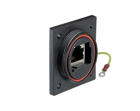 PX0890/E Bulgin PX0890 Series Female RJ45 Connector, Flange Mount, Cat6a Straight 1 Port