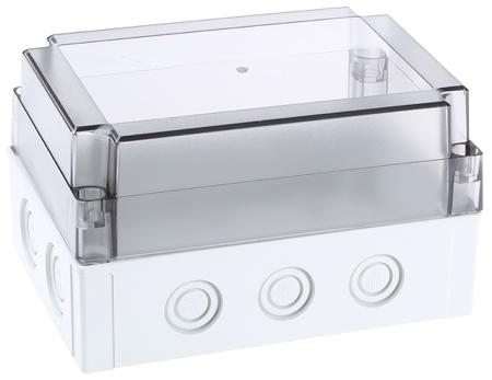 PCM 150/100 T ENCLOSURE Fibox Grey Polycarbonate Enclosure, IP66, IP67, Clear Lid, 180 x 130 x 100mm
