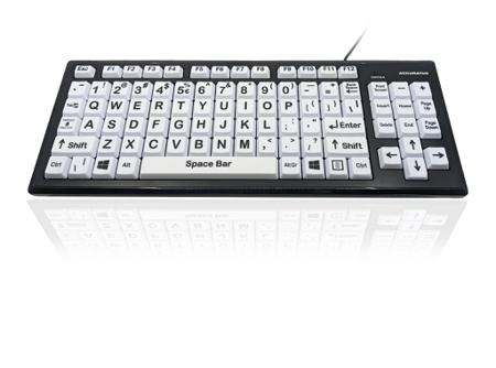KYB-MON2BLK-UCUS Ceratech  Wired USB Vision Impairment Keyboard, QWERTY (US), White