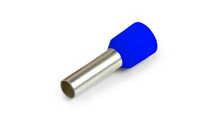 460508 Vogt Insulated Bootlace Ferrule, 8mm Pin Length, 2.2mm Pin Diameter, Blue