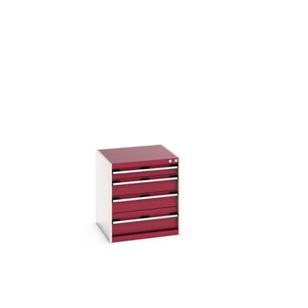 40019025-24V Bott 4 Cabinet, Steel, 700mm x 650mm x 650mm, Red