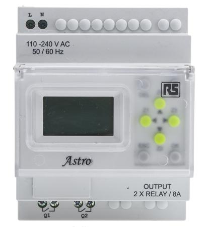 896-6882 RS PRO Digital DIN Rail Time Switch 110 → 240 V ac, 2-Channel