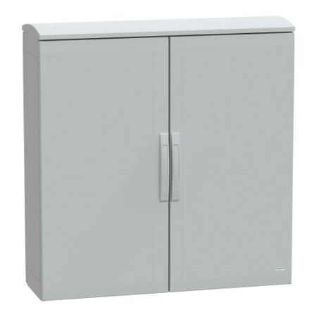 NSYPLAT10103G Schneider Electric Thalassa Series Fibreglass Reinforced Polyester Double-Door-Door Floor Standing Enclosure, Opaque
