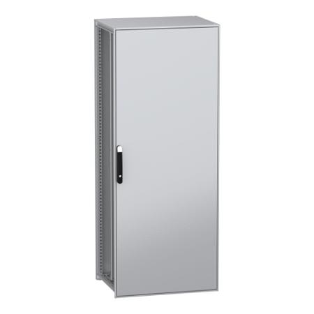 NSYSFN20860P Schneider Electric PanelSeT SFN Series Galvanised Steel Single-Door-Door Floor Standing Enclosure, Plain Door Door,