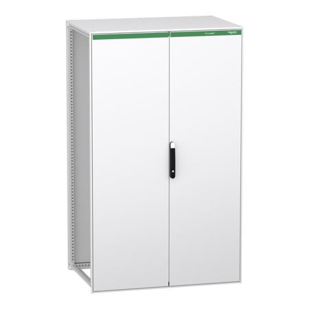 NSYSFN201280DED Schneider Electric PrismaSeT HD Series Galvanised Steel, Sheet Steel Double-Door-Door Floor Standing Enclosure, Plain