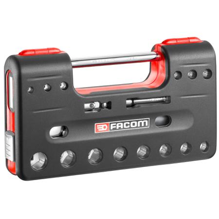 JL-DBOX1PB Facom 3/8 in 6 Point Socket Ratchet Bit Set