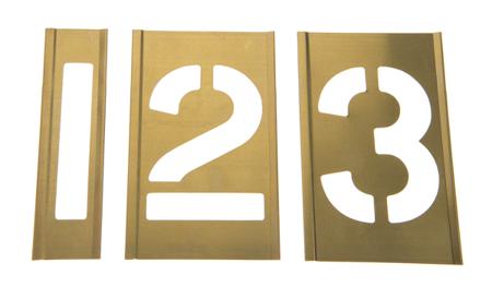 175136 AT Brown 13 Piece Brass Stencil Numbers, 76mm Character Height