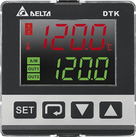 DTK7272R01 Delta Electronics DTK Panel Mount PID Temperature Controller, 72 x 72mm 1 Input, 2 Output Relay, 100 → 240 V