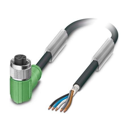 1402564 Phoenix Contact Right Angle Female 5 way M12 to Straight Free Ends Actuator/Sensor Cable, 10m