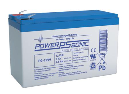PG-12V9-F2-1 Power Sonic 12V F2 Sealed Lead Acid Battery, 9Ah