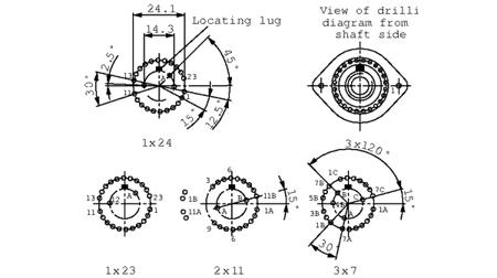 04-1373 15° Rotary Switch Wafer 7-Position