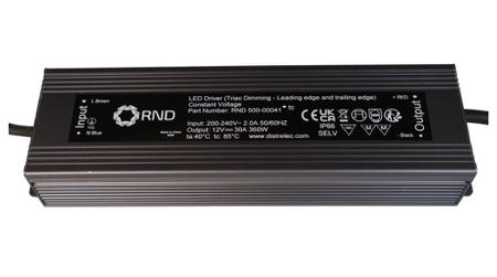 RND-500-00041 Triac Dimmable CV LED Driver 360W 12V