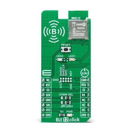 MIKROE-4874 MikroElektronika BLE 12 Click Bluetooth Low Energy (BLE) module Add On Board for mikroBUS socket 2.4GHz