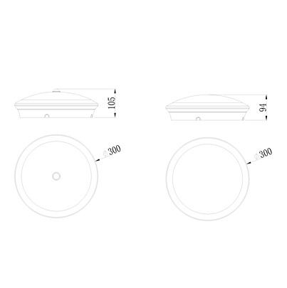 90122 Sylvania Circular LED Bulkhead Light, 33 W, 240 V, , Lamp Supplied, IP54, SYLCIRCLE