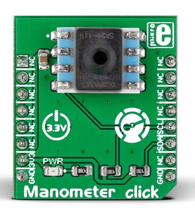 MIKROE-2237 MikroElektronika Manometer Click Pressure Sensor MikroBus Click Board for HSCMAND060PA3A3