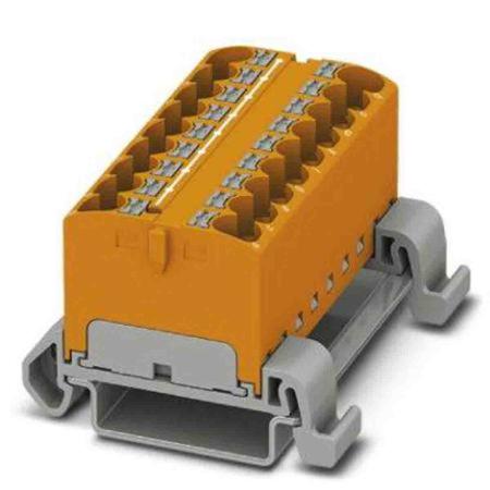 3273720 Phoenix Contact Distribution Block, 18 Way, 0.2 → 6mm², 32A, 800 V, Orange