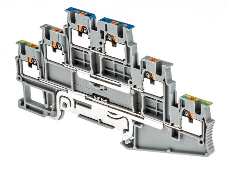3213755 Phoenix Contact  PT 1.5/S-PE/L/N Series Grey, 0.14 → 1.5mm², Triple-Level, Push In Termination