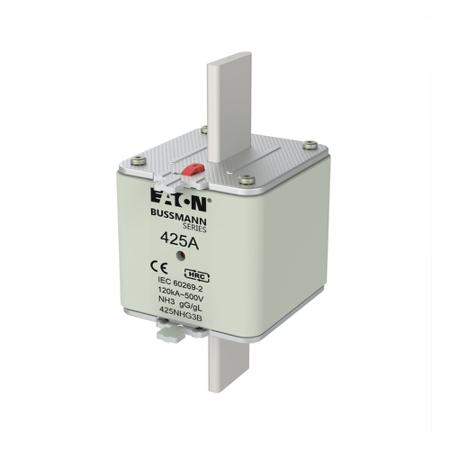 425NHG3B-NH-FUSE-425A-500V-3-GG-GL-SIZE-3 Eaton 425A Tag Fuse, 71 x 150mm, 500V