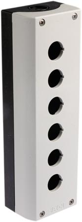 216540 M22-I6 Eaton Grey Plastic RMQ Titan M22 Push Button Enclosure - 6 Hole 22mm Diameter