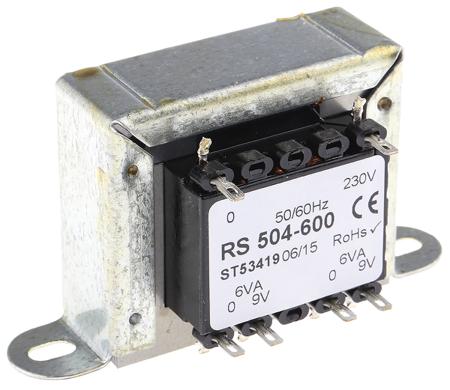 504-600 RS Pro 12VA 2 Output Chassis Mounting Transformer, 9V ac