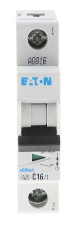 239037 FAZ6-C16/1 Eaton xEffect MCB, 1P, 16A Curve C, 230 → 400V AC, 6 kA Breaking Capacity