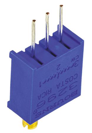 3296W-1-104LF Bourns 3296W Series 25-Turn Through Hole Trimmer Resistor with Pin Terminations, 100kΩ ±10% 1/2W ±100ppm/°C