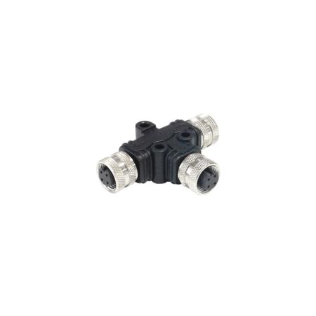 PXPPVC12TSFM04AFBIFB Bulgin Tee Female Pole M12 Socket to 4 Pole M12 Plug Adapter