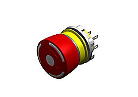 84-5021.2B20 EAO 84 Series Twist Release Illuminated Emergency Stop Push Button, Panel Mount, 22mm Cutout, 1NC, IP65