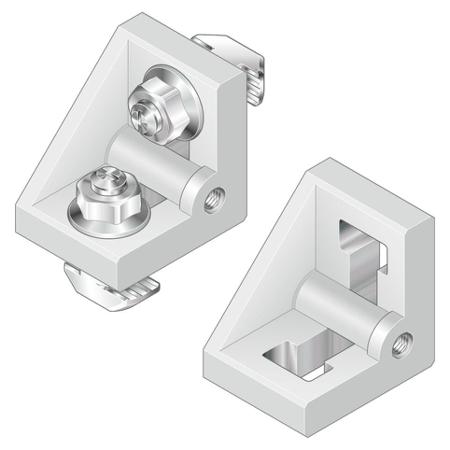 3842536489 Bosch Rexroth M4 Angle Bracket, Connecting Component, Strut Profile 20 x 20, Groove Size 6mm