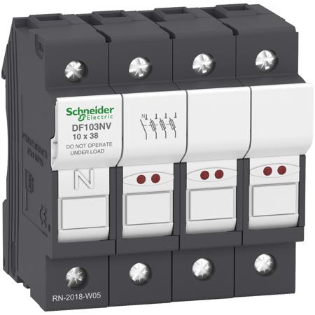 DF103NV Schneider Electric 32A Fuse Holder for 70 x 61mm Fuse, 3P+N, 690V