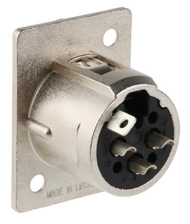 NC3FP-1 Neutrik Panel Mount XLR Connector, Female, 50 V, 3 Way, Silver over Nickel Plating