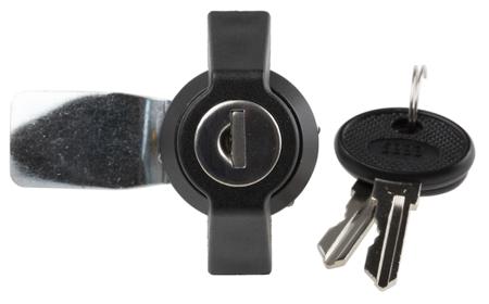 146-1797 RS PRO Black Cabinet Lock, 14.5mm Panel-to-Tongue, 22.2 x 20.2mm Cutout, Key Unlock