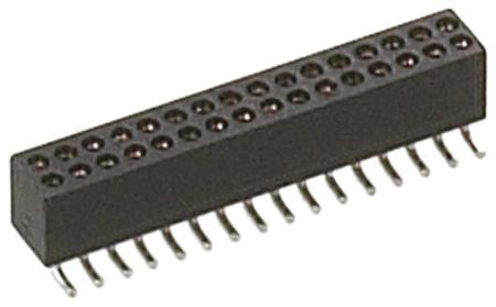 853-87-010-30-001191 Preci-Dip 853 Series Right Angle Surface Mount PCB Socket, 10-Contact, 2-Row, 1.27mm Pitch, Solder Termination