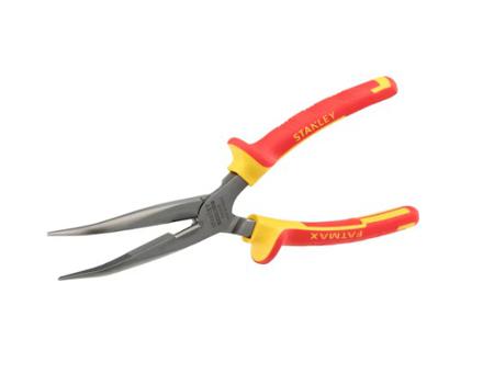 0-84-008 Stanley  4-Piece Pliers, 200 mm Overall, Bent, Flat Tip, 8in Jaw