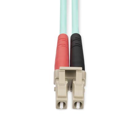 450FBLCLC25 StarTech.com LC to LC Duplex Multi Mode OM4 Fibre Optic Cable, Light Blue, 25m