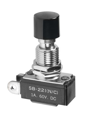 SB221NC NKK Switches Push Button Switch, On-(Off), Panel Mount, 12.5mm Cutout, SPST