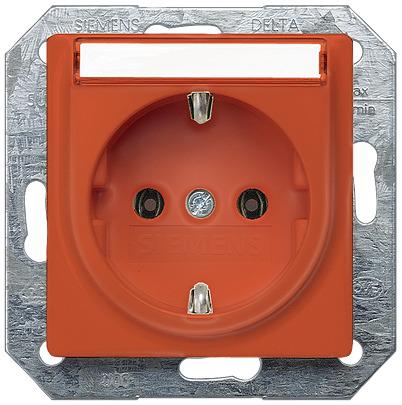 5UB1538 Siemens 5UB15 Orange Electrical Socket, 16A, Schuko