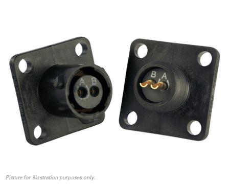 UTS08E2S Souriau Sunbank by Eaton, UTS 2 Way Flange Mount MIL Spec Circular Connector Receptacle, Socket Contacts,Shell Size 8,