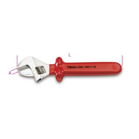 110MQ 250 BETA Adjustable Spanner, 250 mm Overall, 30mm Jaw Capacity, Adjustable Handle, VDE/1000V