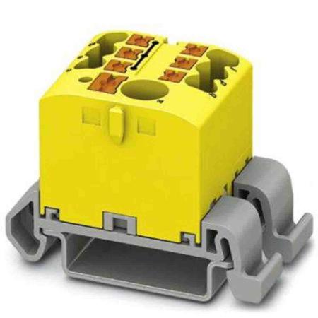3273204 Phoenix Contact Distribution Block, 7 Way, 4mm², 24A, 690 V, Yellow