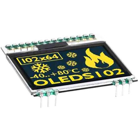 EA OLEDS102-6GGA Display Visions 1.7in Yellow Passive matrix OLED Display 102 x 64pixels Graphics I2C, SPI Interface
